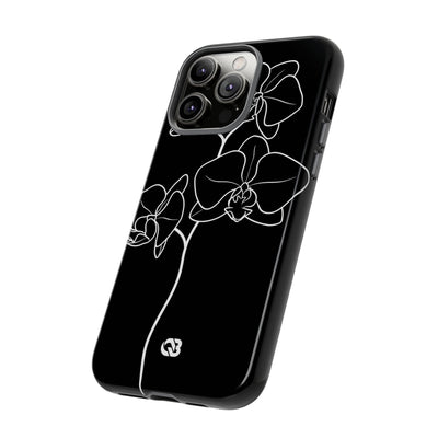 Black Tough Phone Case for iPhone - Noir Alabaster Orchid