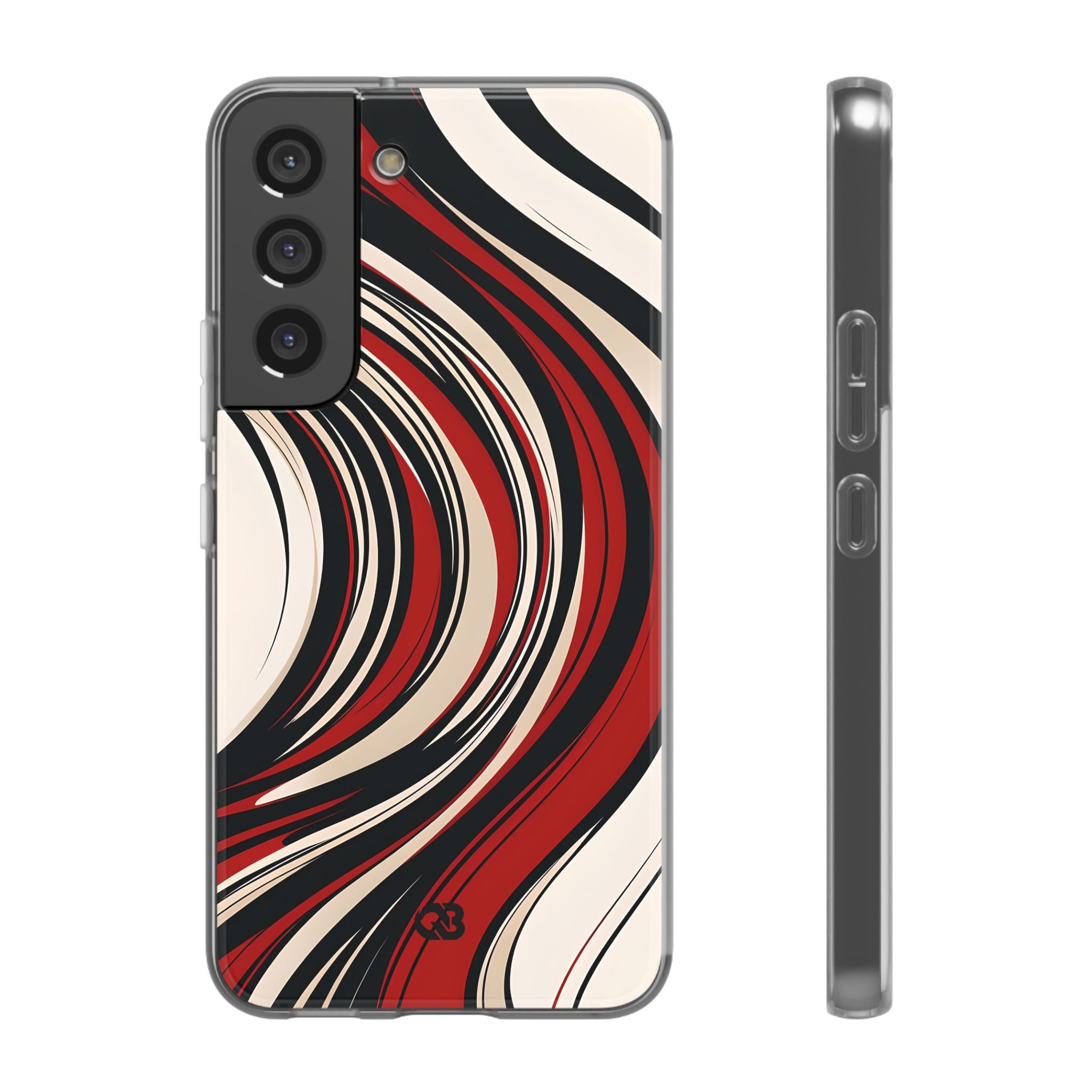 Crimson Flow Waves · Soft Phone Case for Samsung