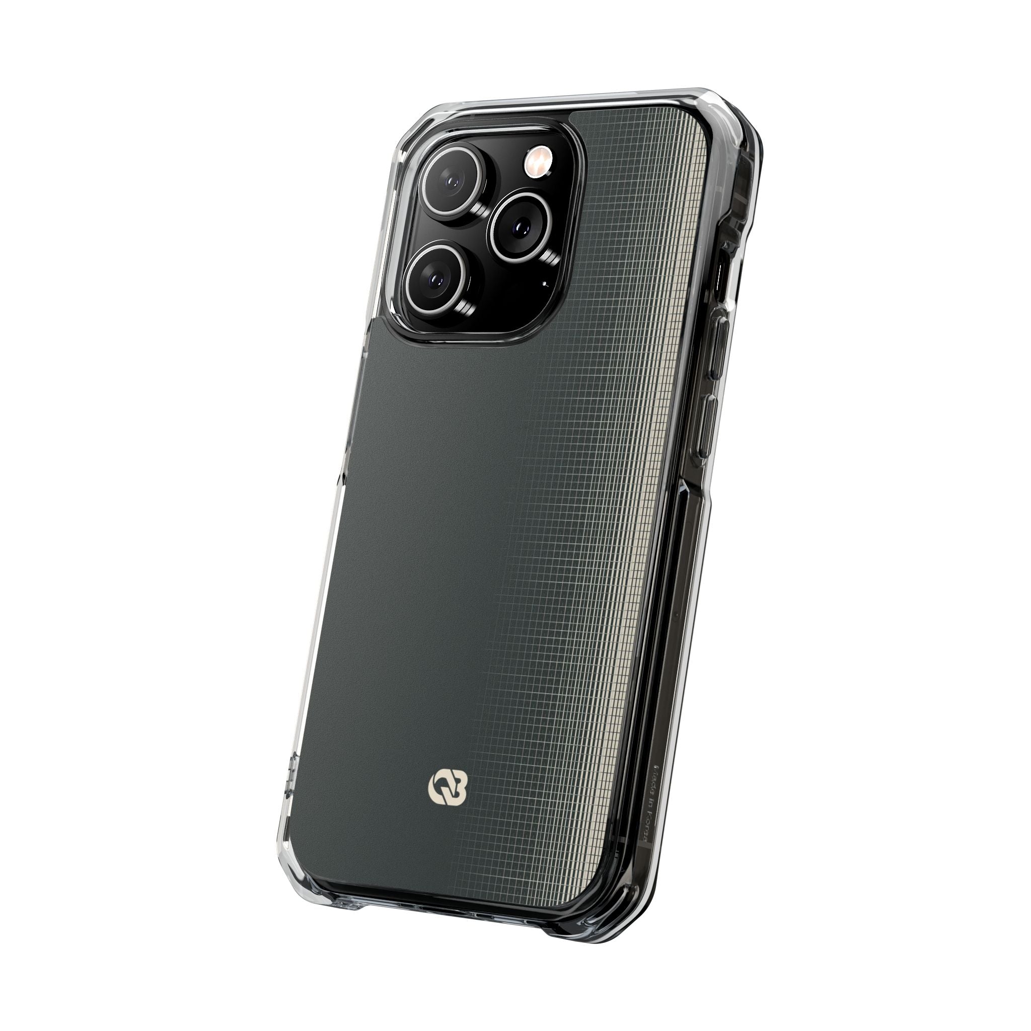Grey Impact MagSafe Phone Case for iPhone - Charcoal Tech Grid