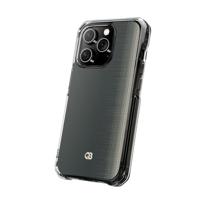 Grey Impact MagSafe Phone Case for iPhone - Charcoal Tech Grid