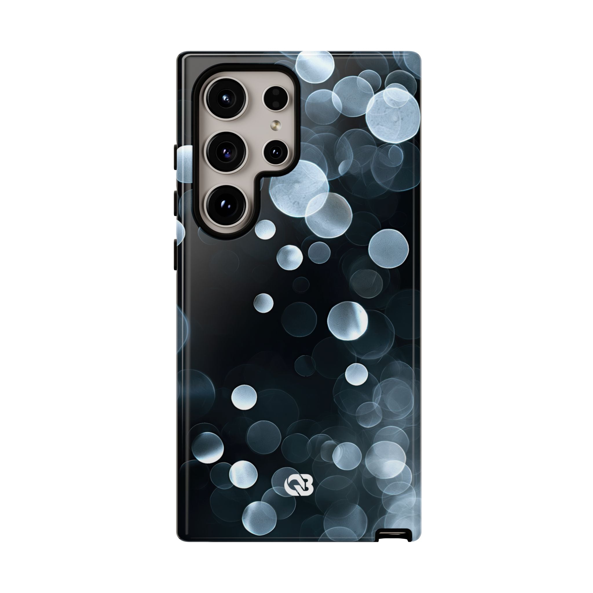 Black Tough Phone Case for Samsung - Silver Orbit Glow