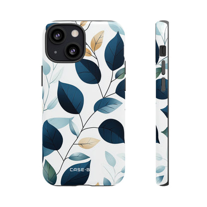 Navy Blattadern iPhone 13 Mini Case - Tough