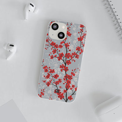 Scarlet Plum Blossom · Lite Phone Case for iPhone ·  Red