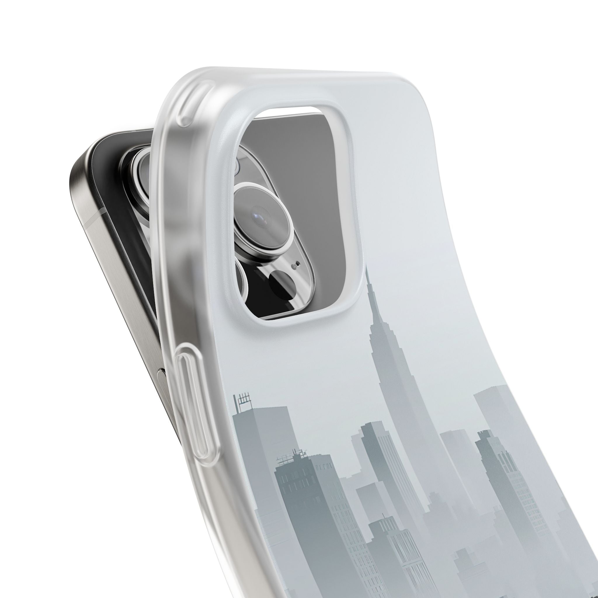 Grey Lite Phone Case for iPhone - Steel Mist Skyline