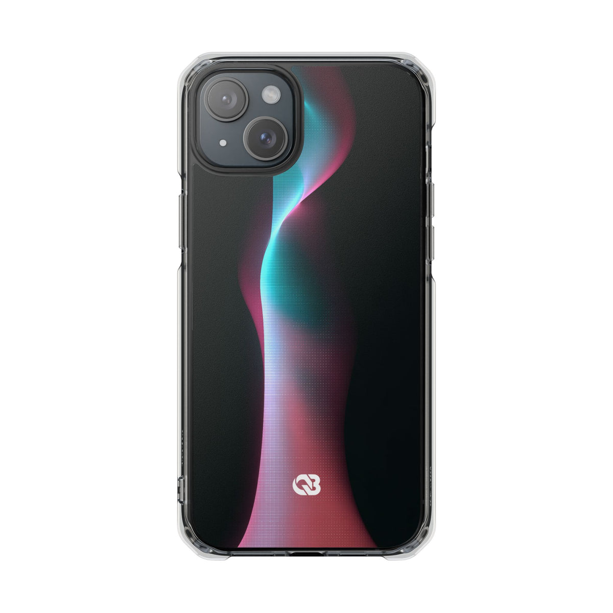 Neon Pixel Flow · Clear Impact Magnetic Phone Case for iPhone · Black
