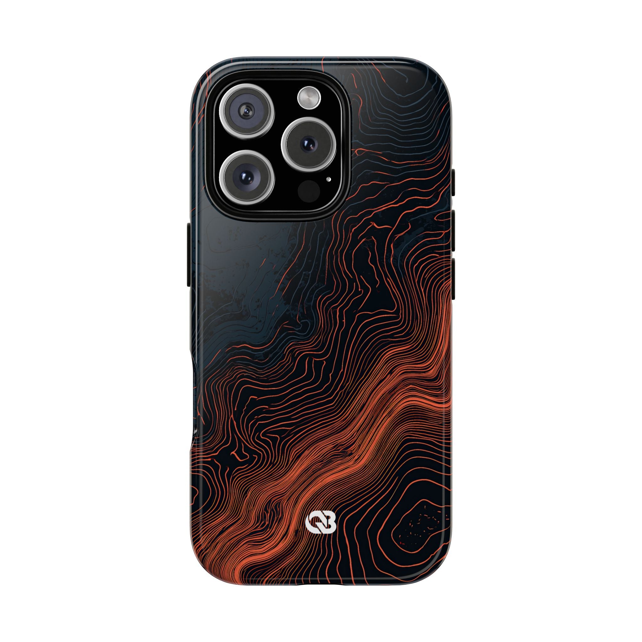 Black Tough Phone Case for iPhone - Volcanic Basalt Map