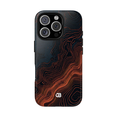 Black Tough Phone Case for iPhone - Volcanic Basalt Map