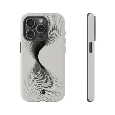White Tough Phone Case for iPhone - Linear Torsion Grid