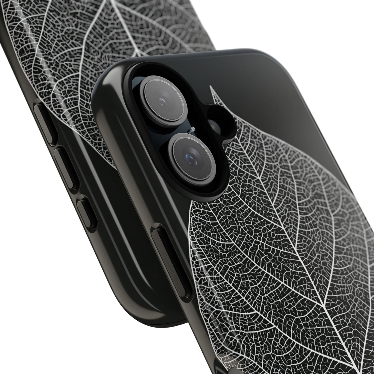 Monochrome Leaf Skeleton · Tough Phone Case for iPhone · Black
