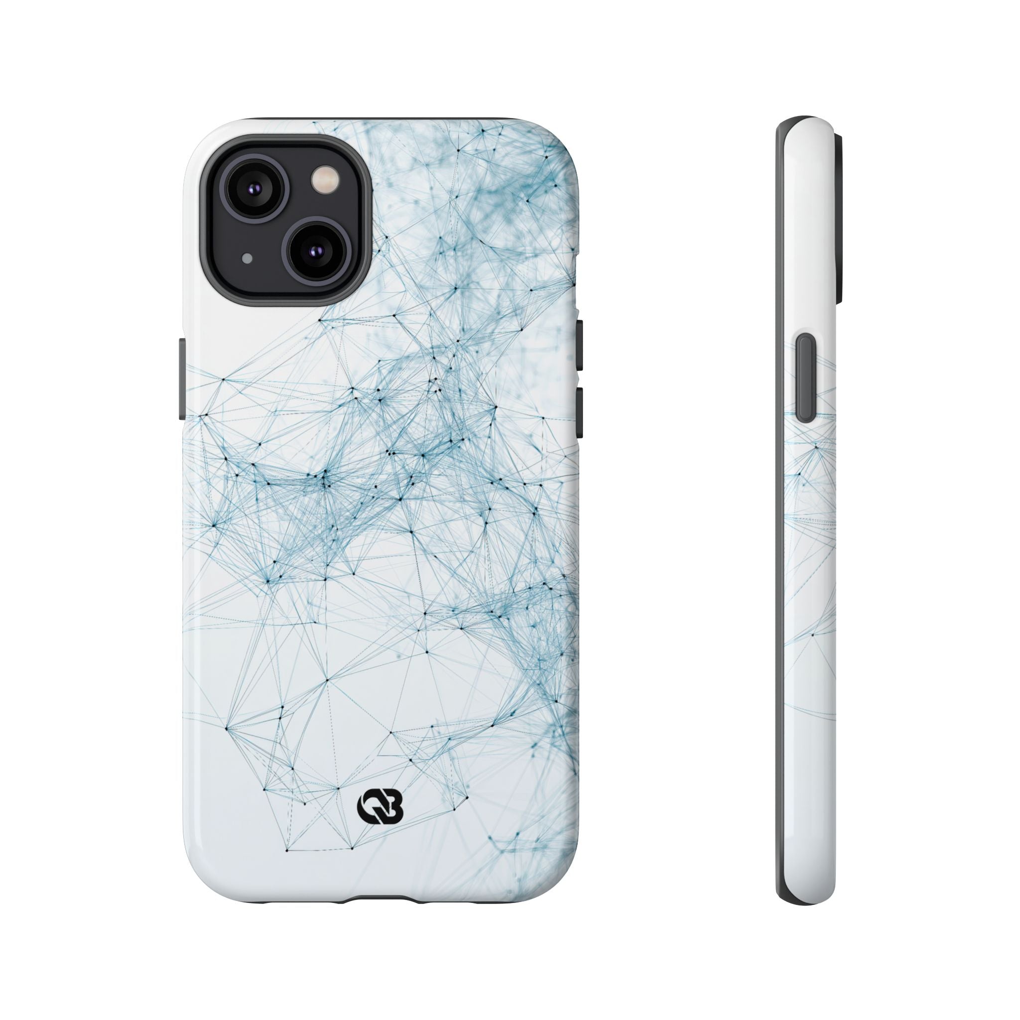Blue Tough Phone Case for iPhone - Glacial Neural Web