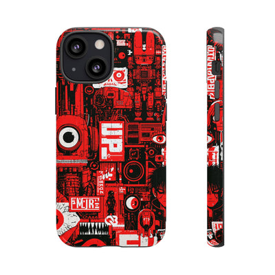 Neo Mecha Collage · Tough Phone Case for iPhone · Red