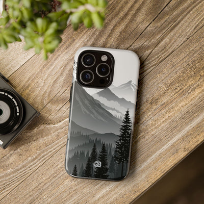 Grey Tough Phone Case for iPhone - Granite Ridge Mist