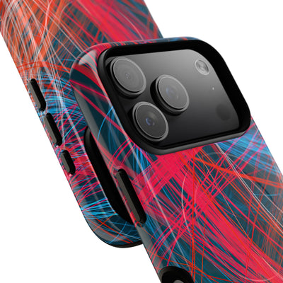 Neon Fiber Stream · Tough 2.0 Magnetic Phone Case for iPhone · Red