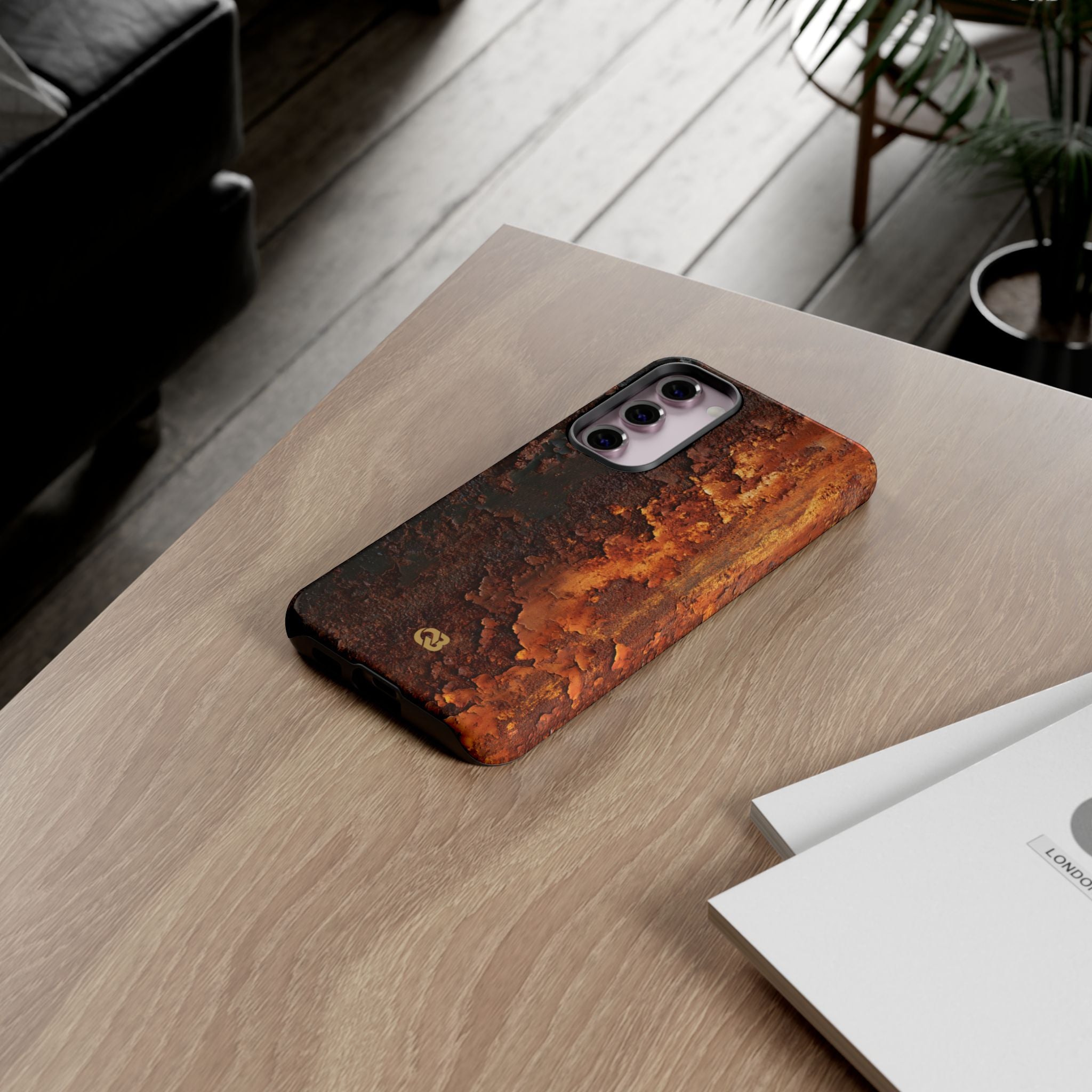 Orange Tough Phone Case for Samsung - Oxidized Iron Crust