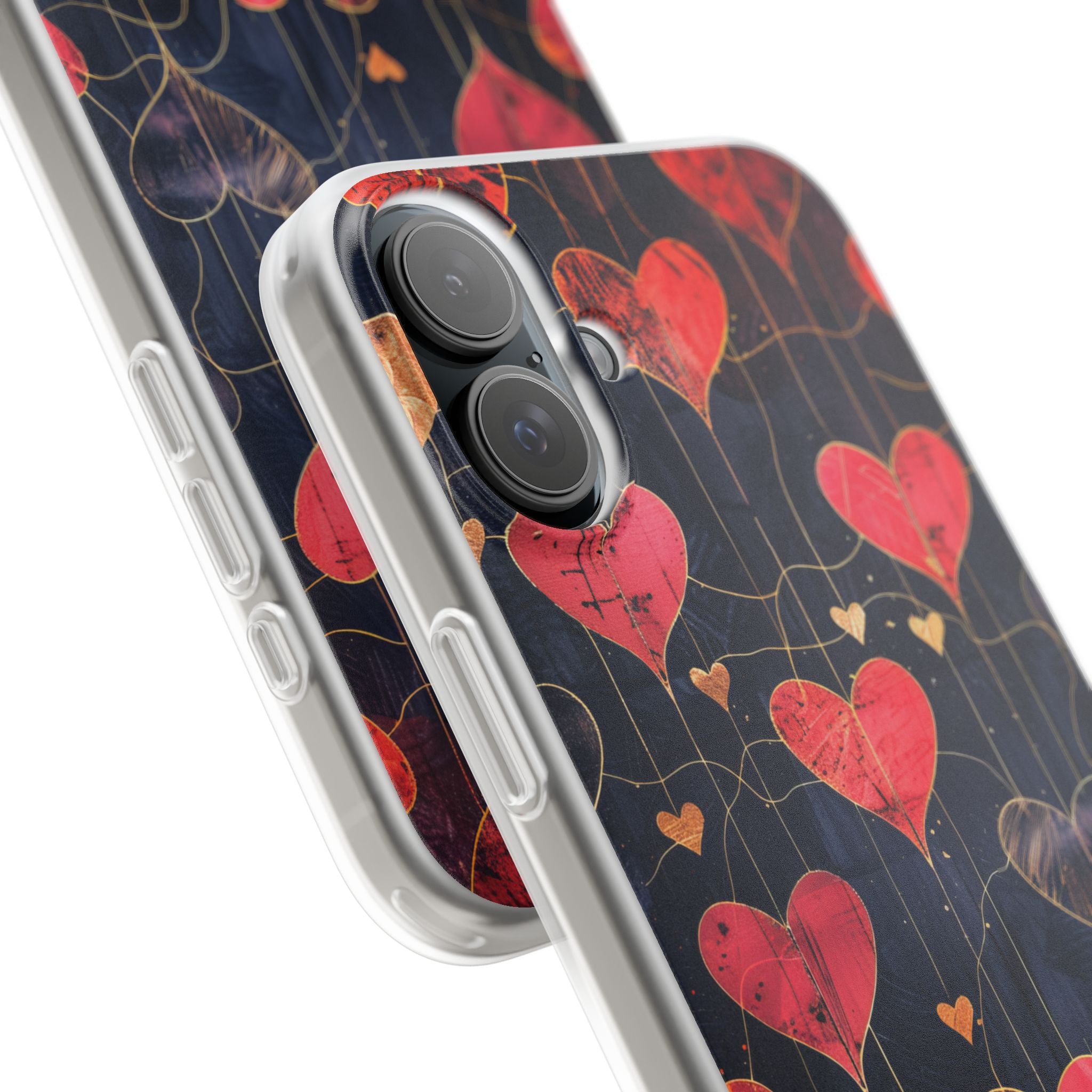 Golden Hearts Network iPhone 16 Plus Cover - Blød