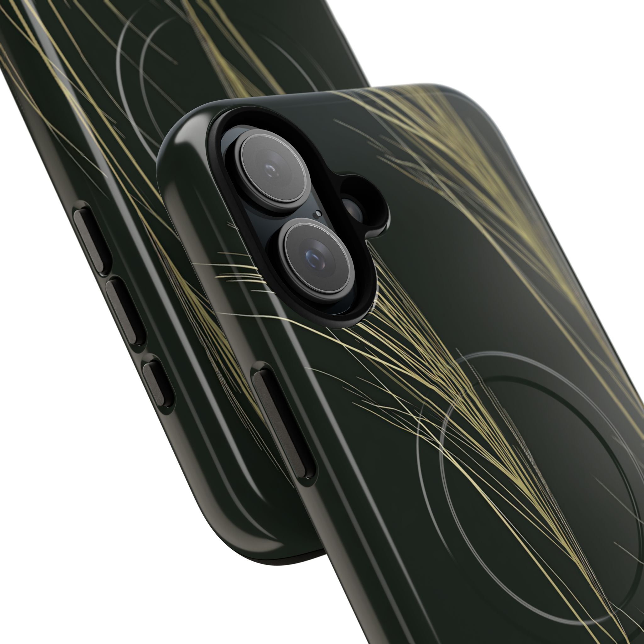 Green Tough 2.0 Magsafe Phone Case for iPhone - Midnight Gilded Grass