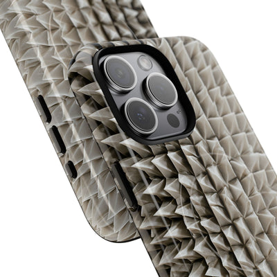 Beige Tough 2.0 Magsafe Phone Case for iPhone - Bone Spiked Grid