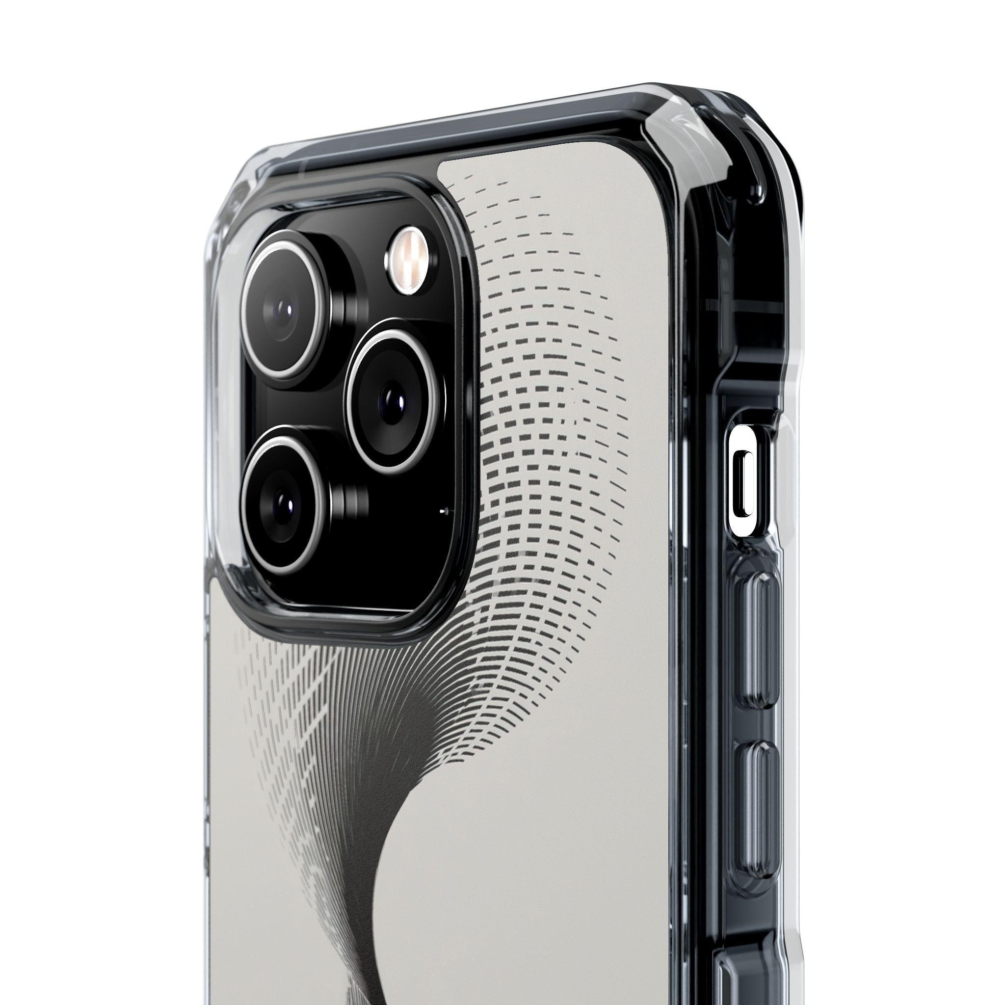 White Impact MagSafe Phone Case for iPhone - Linear Torsion Grid