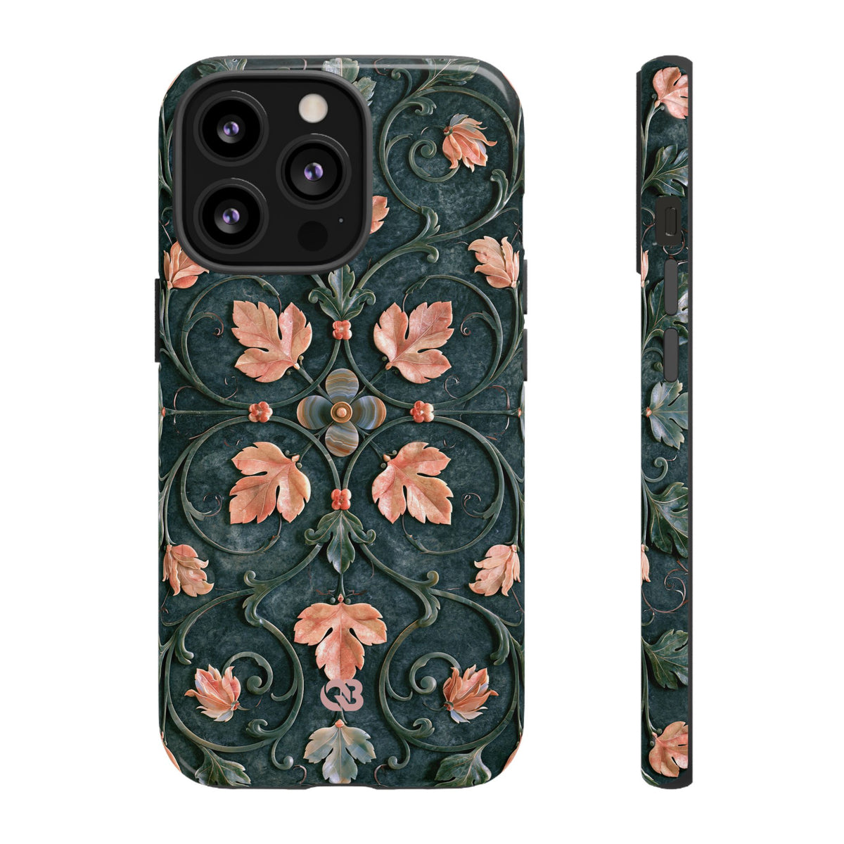 Florentine Rose Arabesque · Tough Phone Case for iPhone · Green