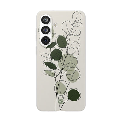 Green Lite Phone Case for Samsung - Muted Eucalyptus Sketch