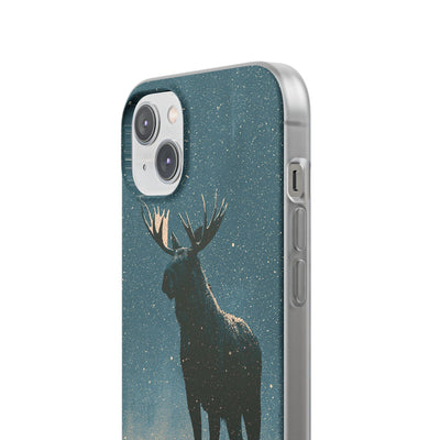 Nordic Boreal Moose · Lite Phone Case for iPhone ·  Blue