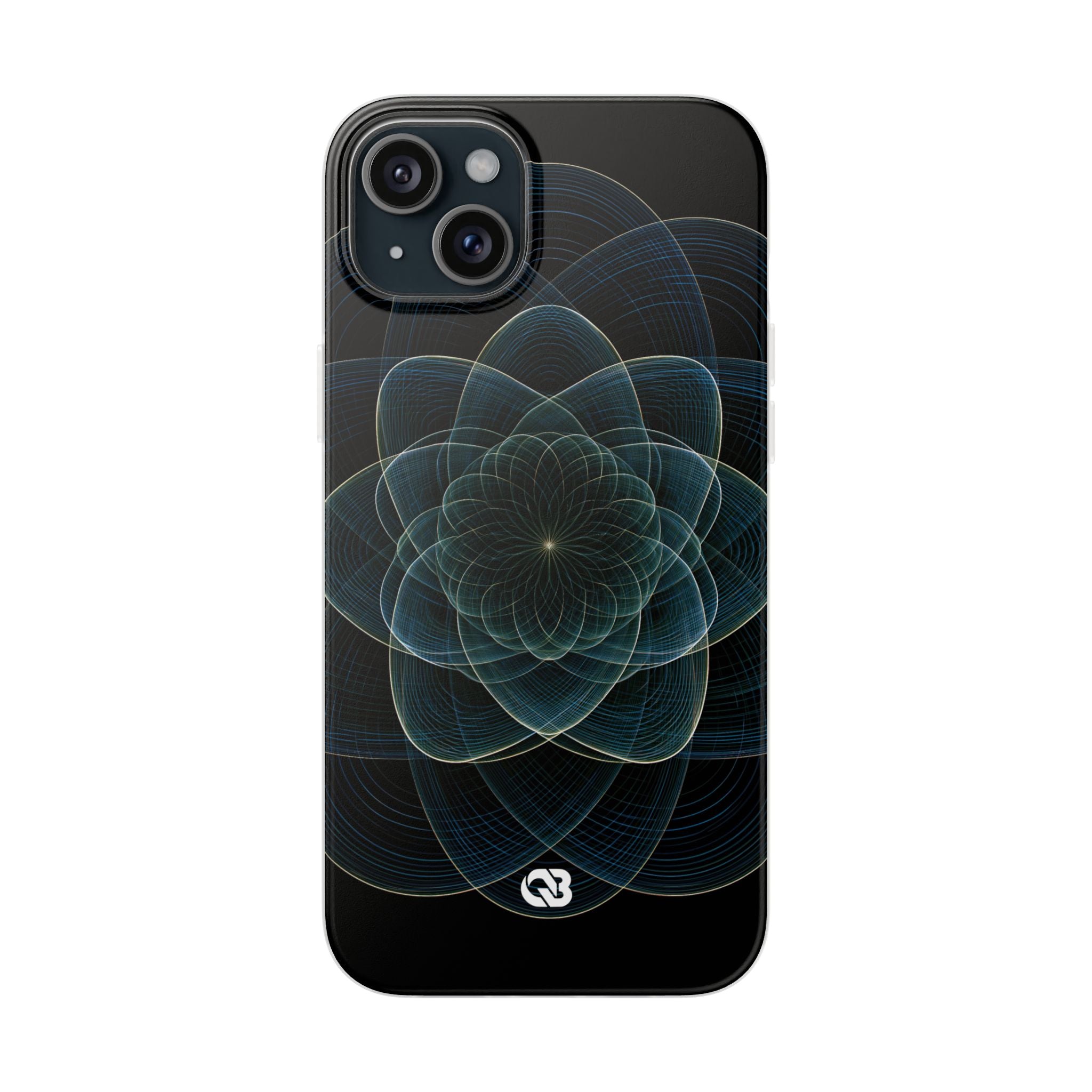 Blue Lite Phone Case for iPhone - Celestial Wireframe Bloom