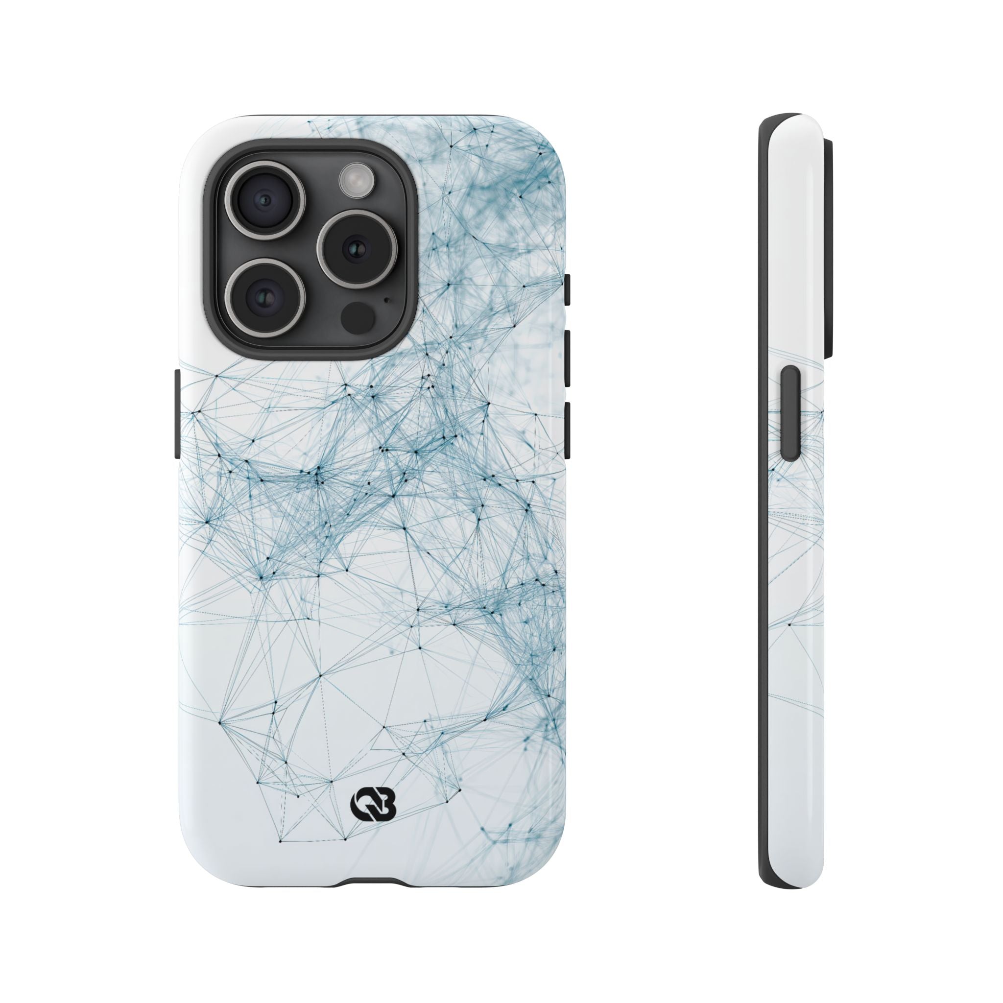 Blue Tough Phone Case for iPhone - Glacial Neural Web