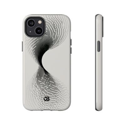 White Tough Phone Case for iPhone - Linear Torsion Grid