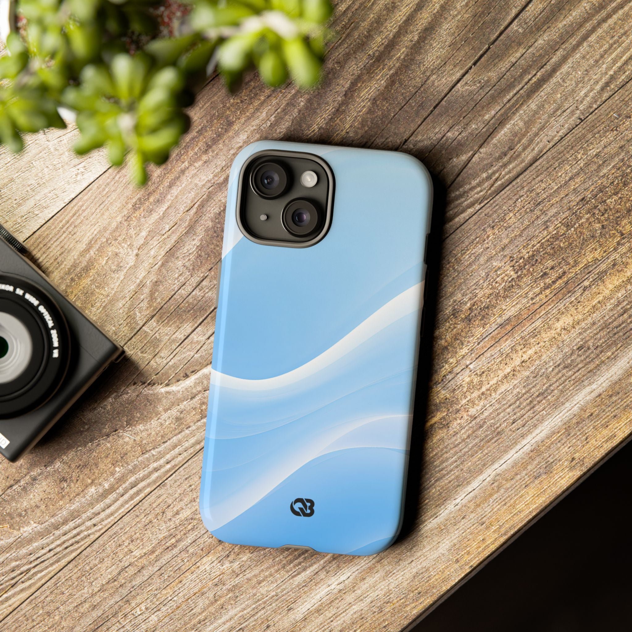 Blue Tough Phone Case for iPhone - Glacial Blue Silk