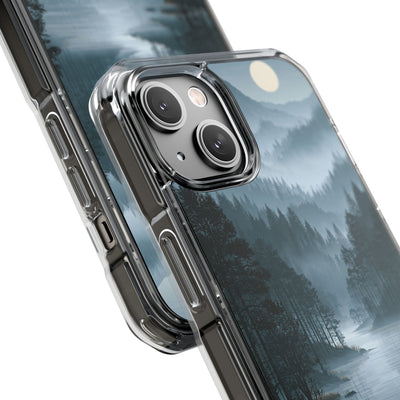 Silent Nordic Fjord · Clear Impact Magnetic Phone Case for iPhone · Blue