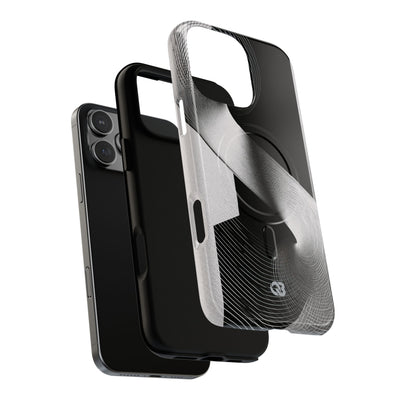 Grey Tough 2.0 Magsafe Phone Case for iPhone - Obsidian Moiré Wave