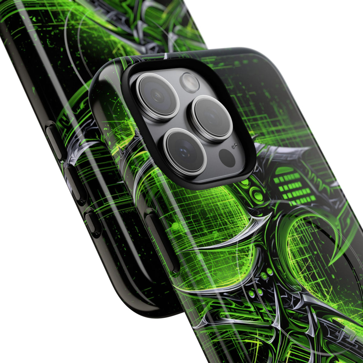 Cyber Sigil Grid · Tough 2.0 Magnetic Phone Case for iPhone · Green