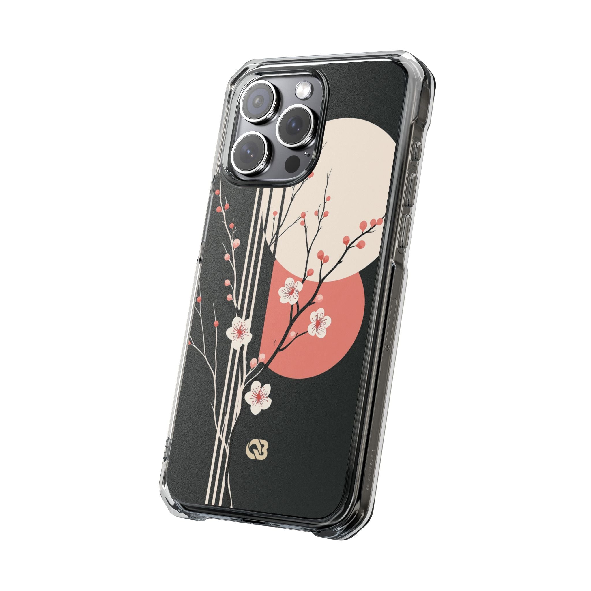 Black Impact MagSafe Phone Case for iPhone - Kyoto Midnight Blossom