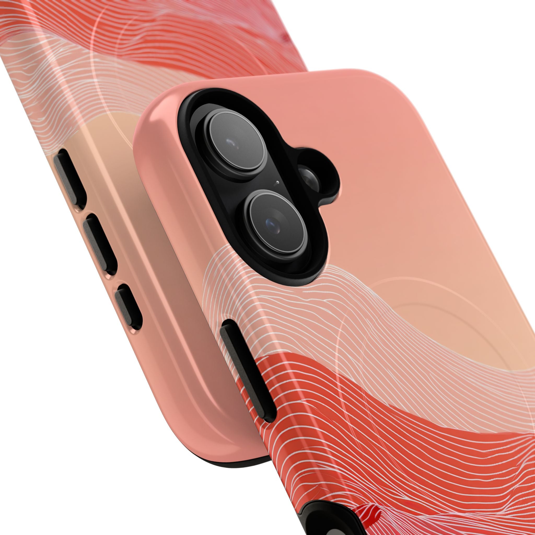 Red Tough 2.0 Magsafe Phone Case for iPhone - Crimson Ridge Contour