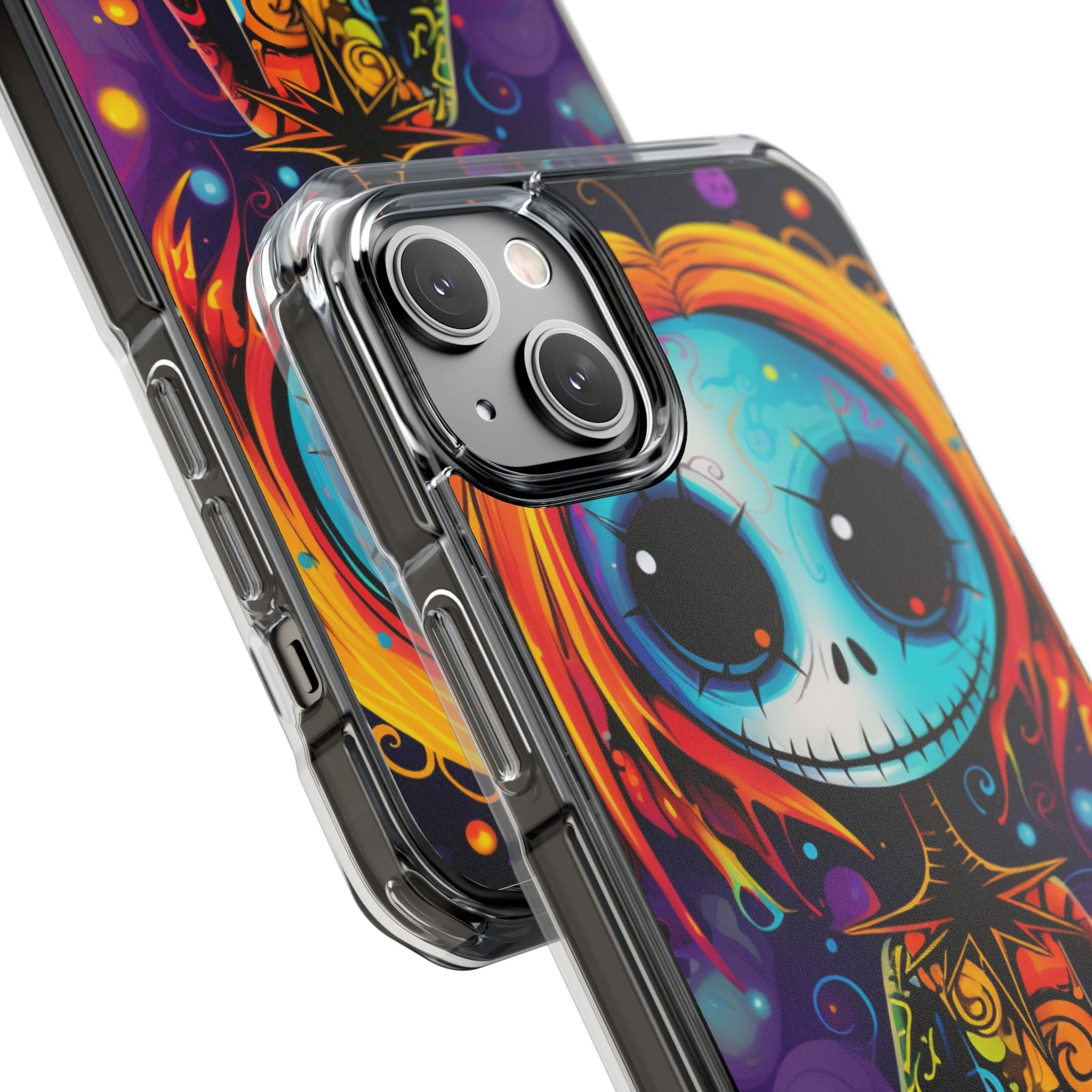 Blue Skull Swirl iPhone 14 Plus Case - Impact - CASE•BOB