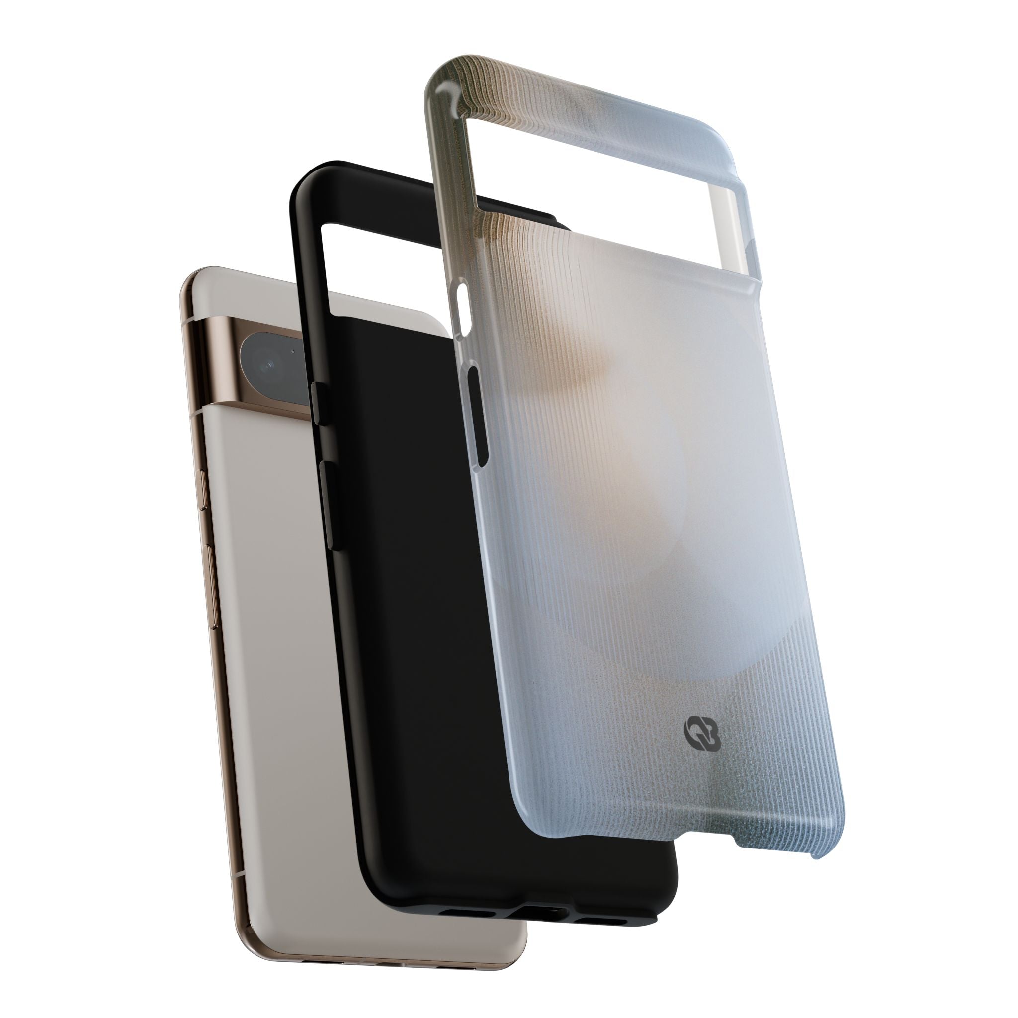 White Tough Phone Case for Google Pixel - Frosted Ribbed Sphere
