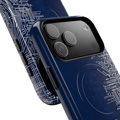 Blue Tough 2.0 Magsafe Phone Case for iPhone - Cobalt Circuit Logic
