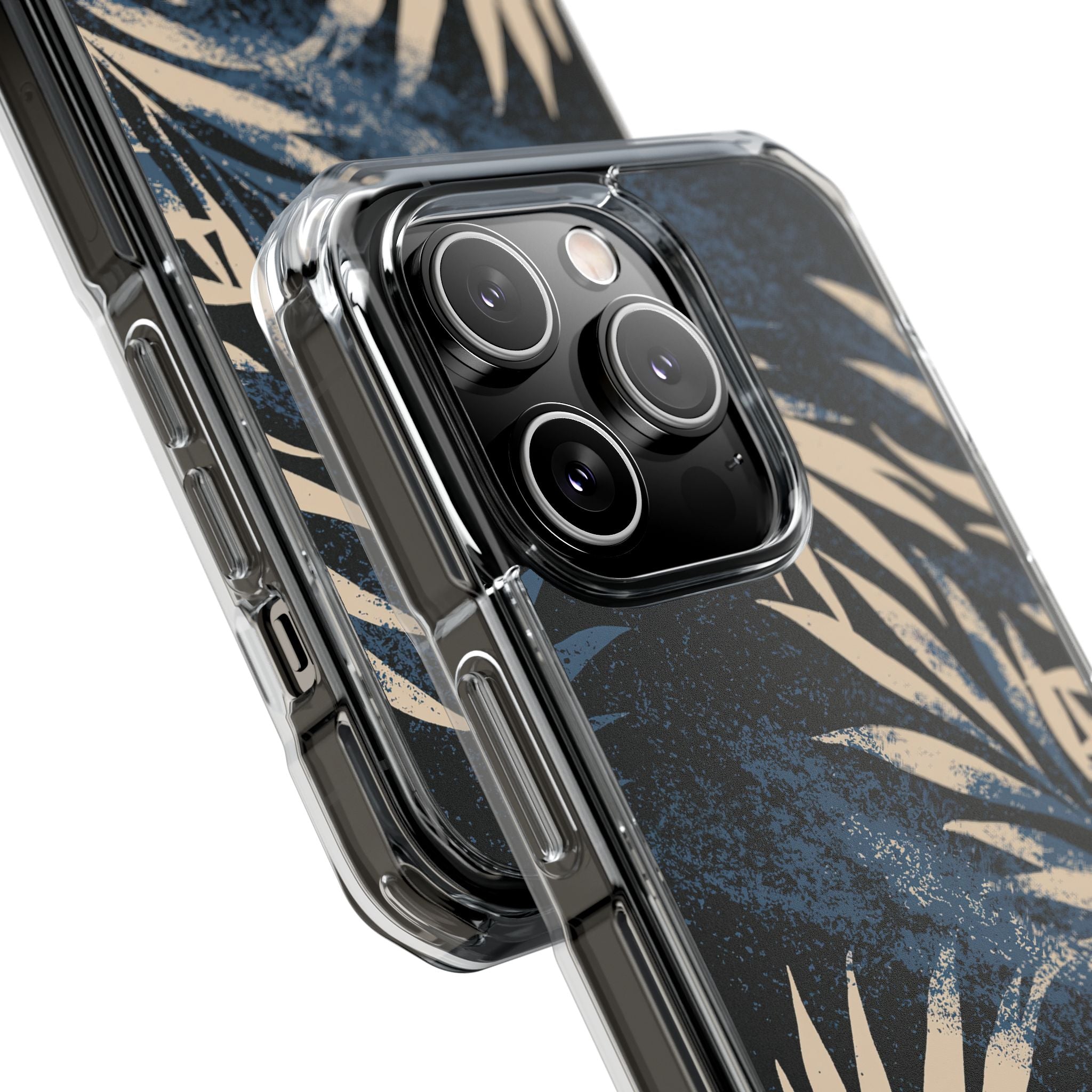 Blue Impact MagSafe Phone Case for iPhone - Midnight Indigo Palm