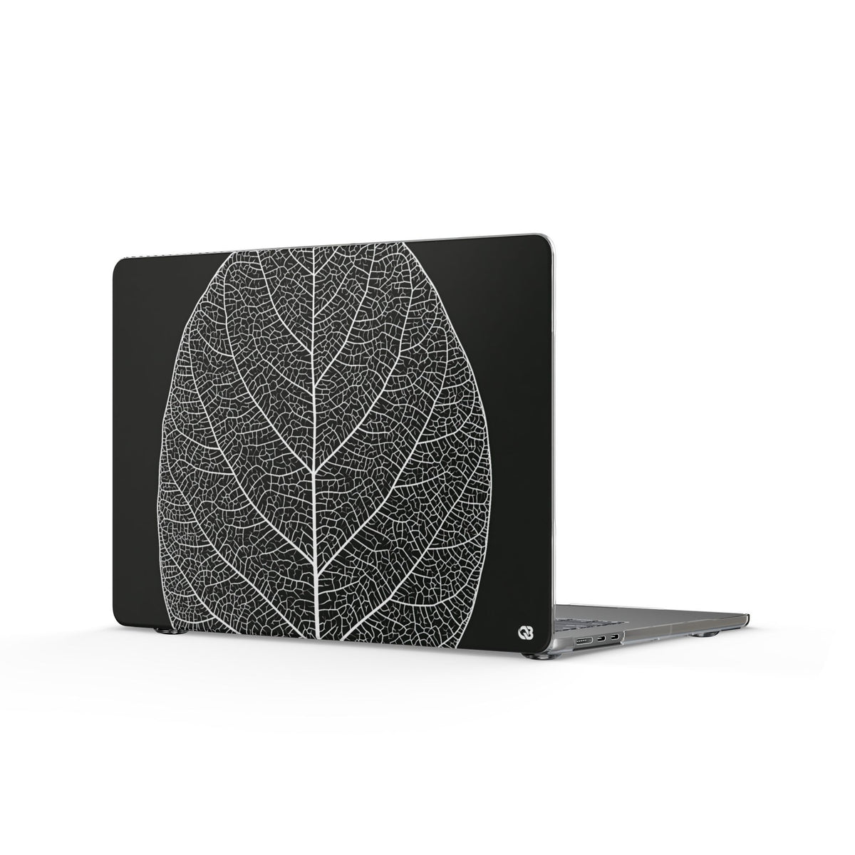 Monochrome Leaf Skeleton · Clear Hard Case for MacBook · Black