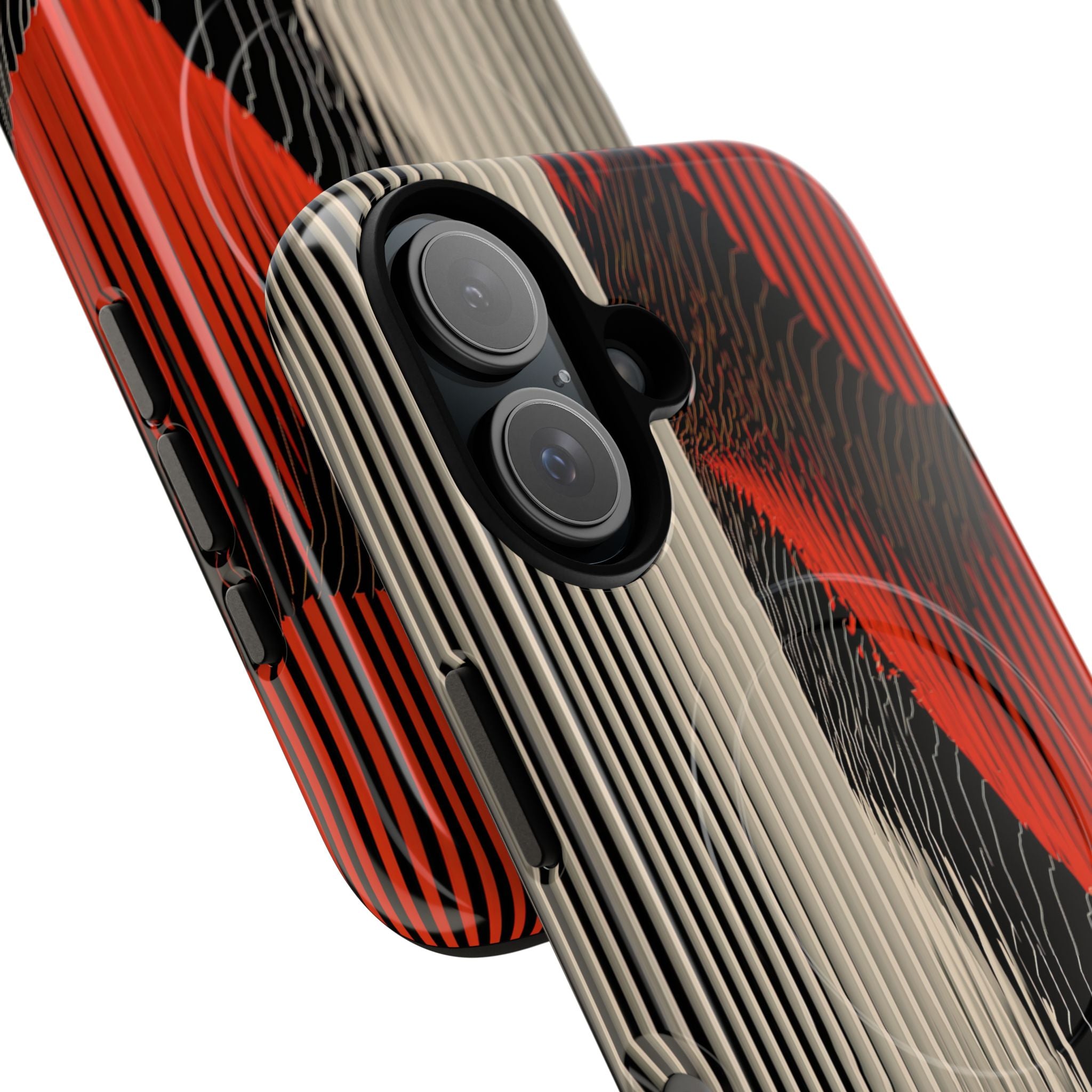 Red Tough 2.0 Magsafe Phone Case for iPhone - Crimson Pulse Topo
