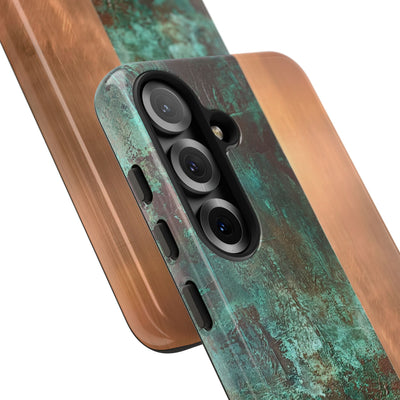 Teal Tough Phone Case for Samsung - Verdigris Copper Slab