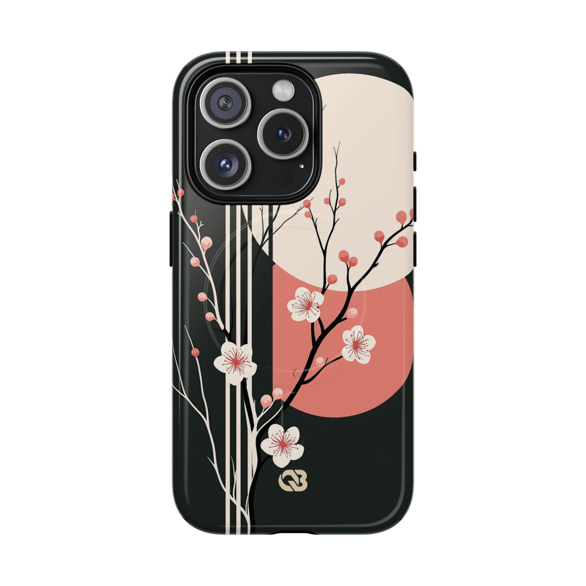 Black Tough 2.0 Magsafe Phone Case for iPhone - Kyoto Midnight Blossom