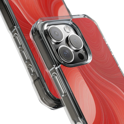 Red Impact MagSafe Phone Case for iPhone - Crimson Silk Strands