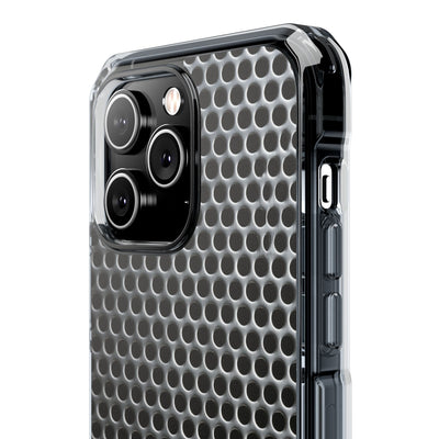 Silver Impact MagSafe Phone Case for iPhone - Brutalist Steel Mesh