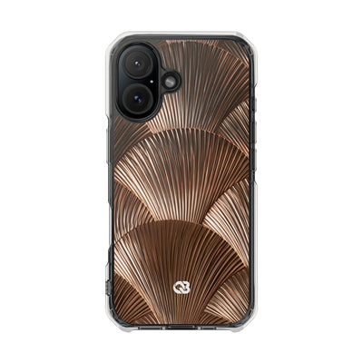 Rose Gilded Fan · Clear Impact Magnetic Phone Case for iPhone · Gold