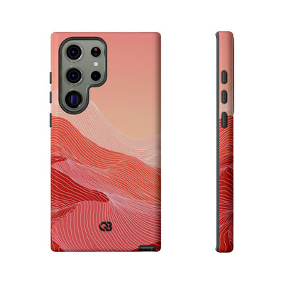 Red Tough Phone Case for Samsung - Crimson Ridge Contour