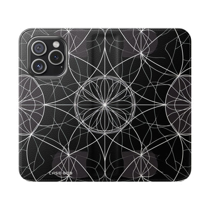 Witte Mandala Stralings - iPhone 15 Pro Case - Portemonnee