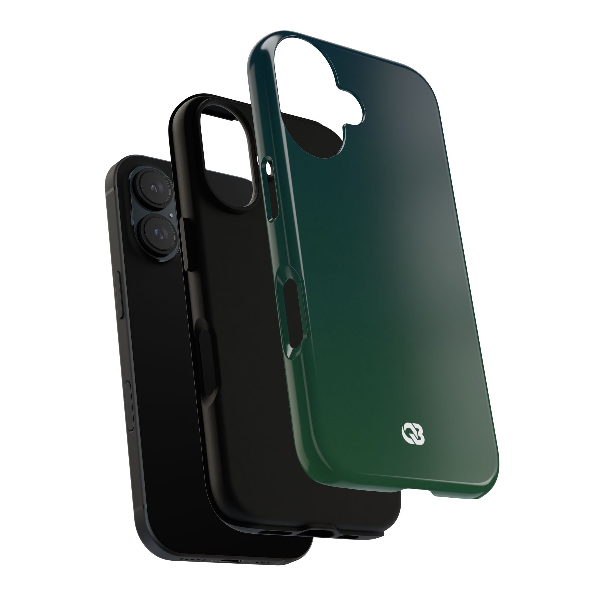 Green Tough Phone Case for iPhone - Midnight Pine Horizon
