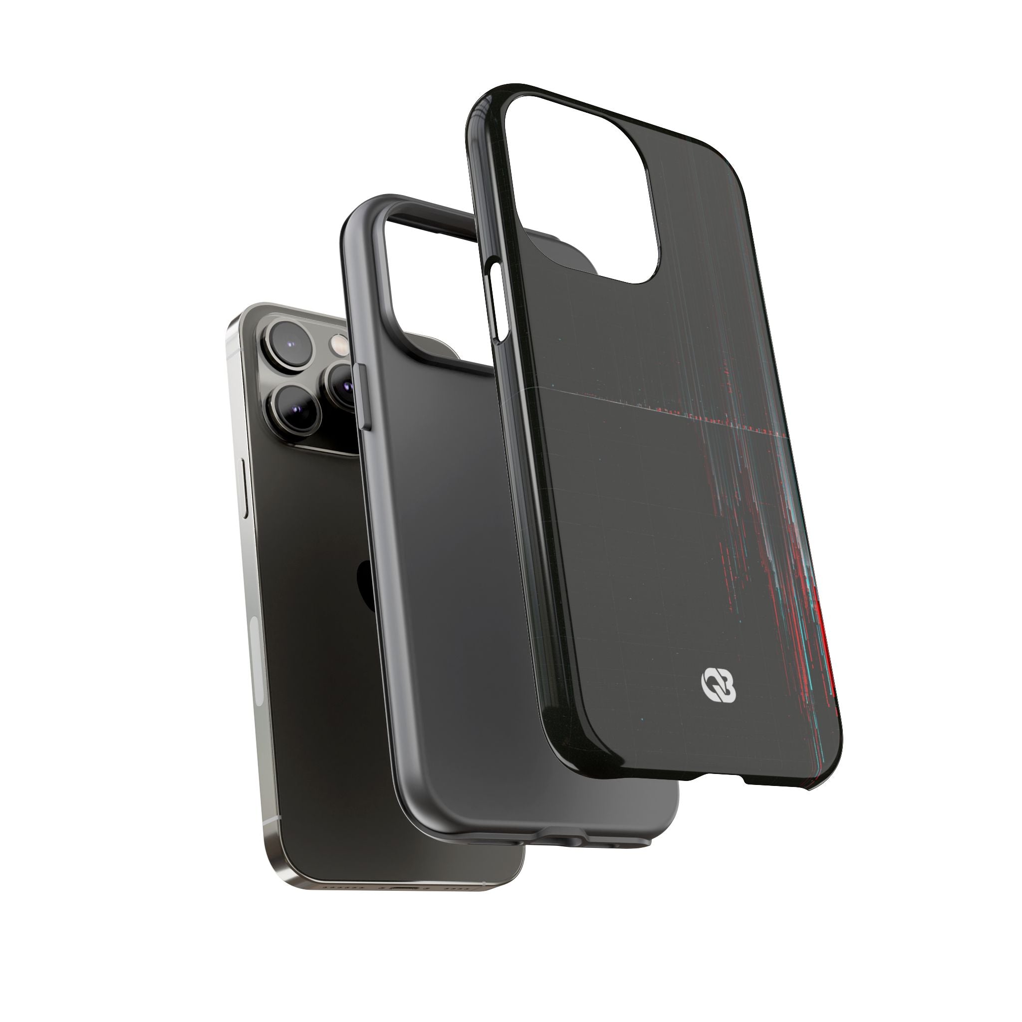 Black Tough Phone Case for iPhone - Corrupted Data Stream
