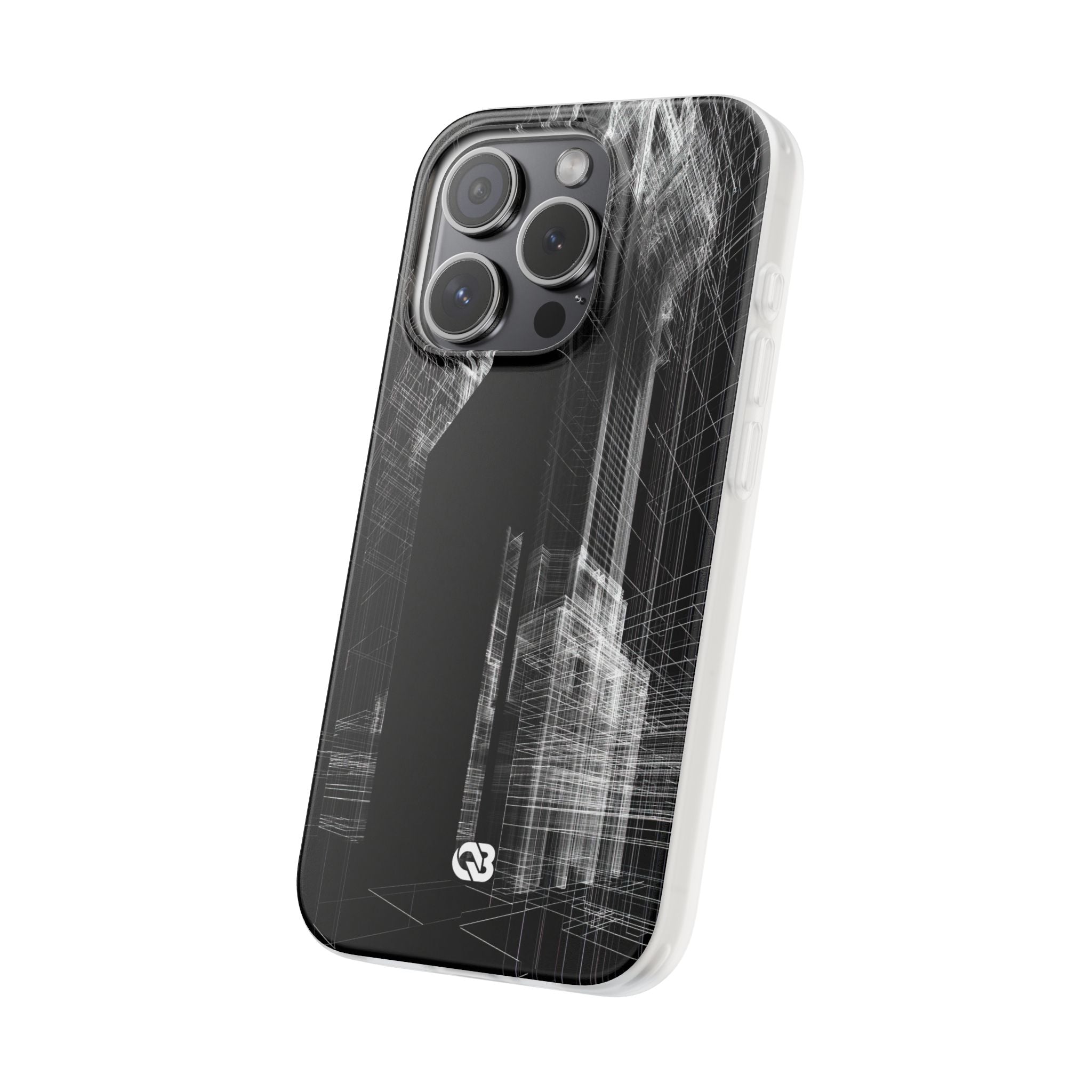 Black Lite Phone Case for iPhone - Ghost Urban Wireframe